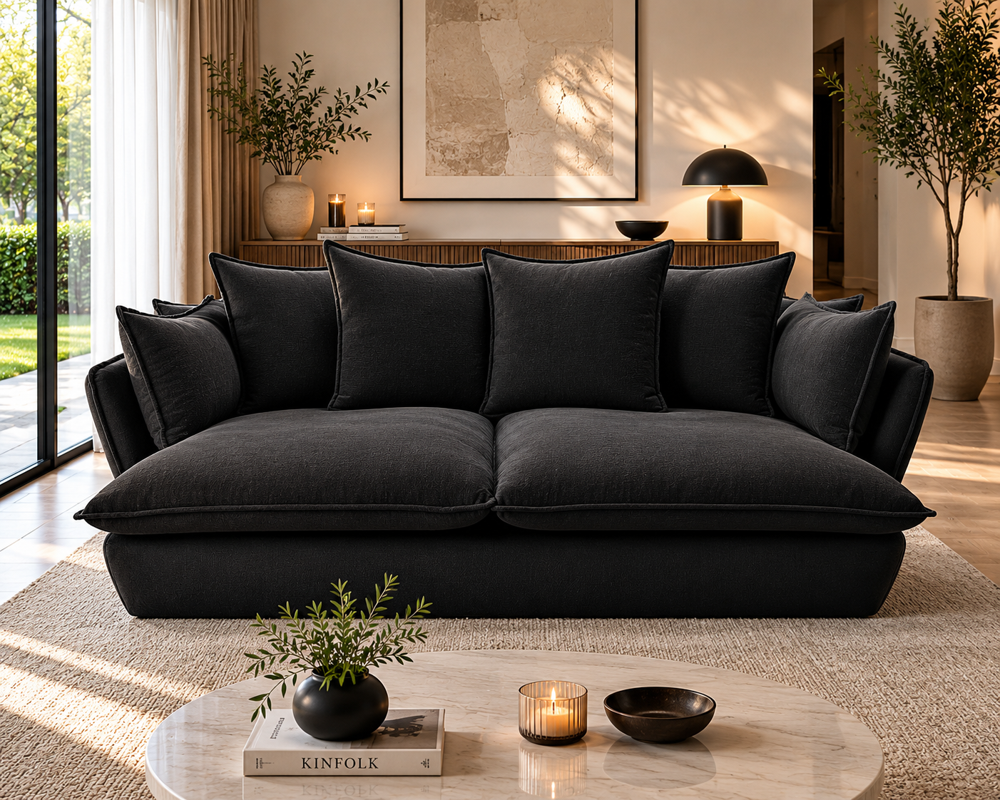 Marino 3 Seater Feather  Sofa - luxury velvet modular sofa by Vogue Vocus view 3