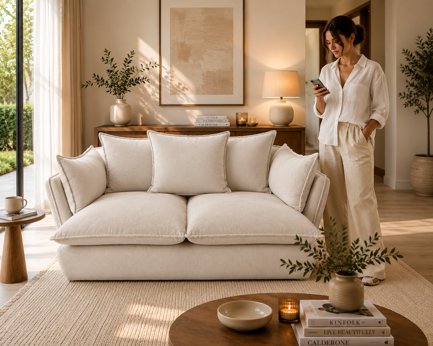 Marino 2.5 Seat Feather  Sofa - luxury velvet modular sofa by Vogue Vocus view 2