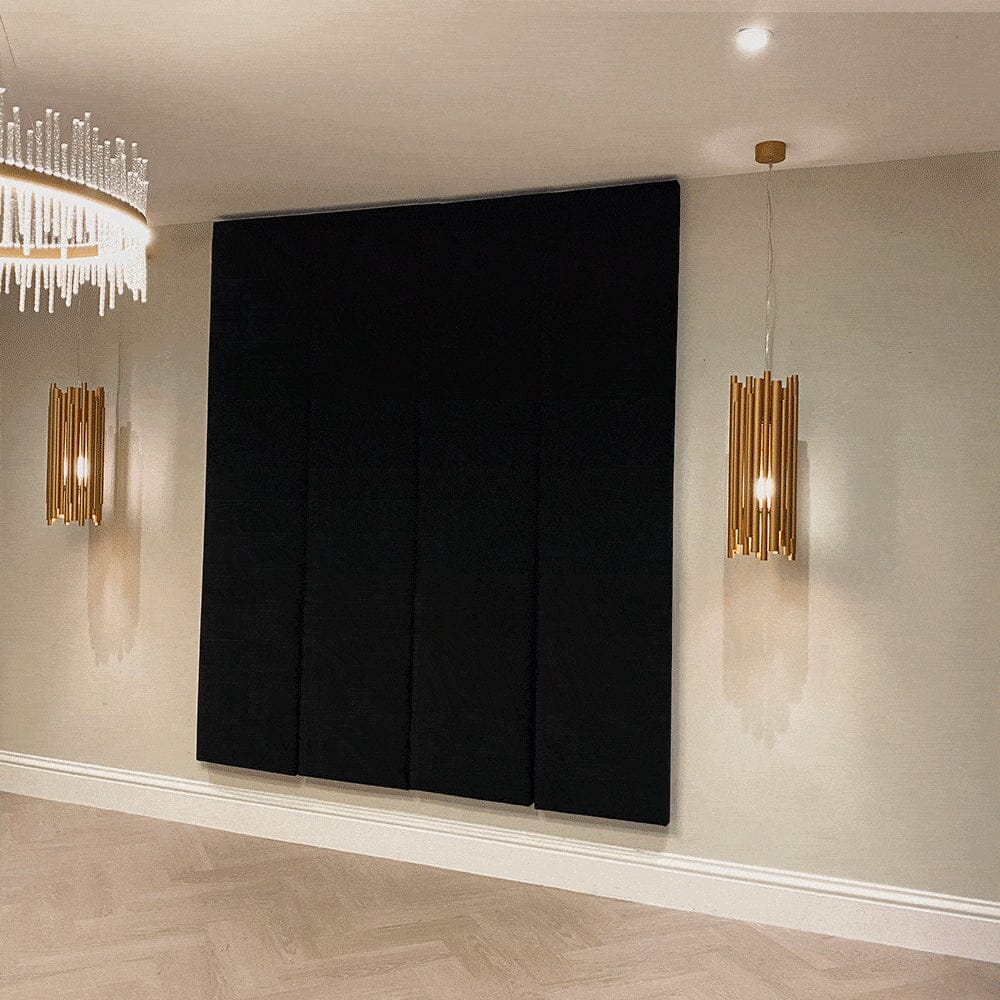 Luxe Black Velvet Wall Mounted Headboard