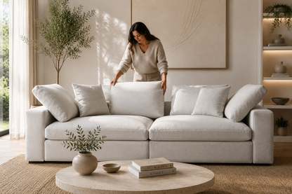 Madrid Slim Feather 2 Seat Sofa - luxury chenille corner sofa by Vogue Vocus view 3