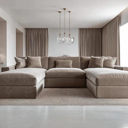 Regent  Velvet Large U shape Sofa