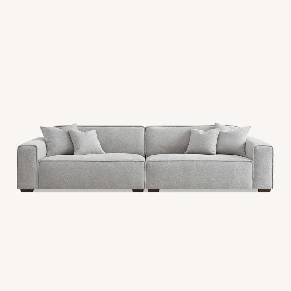 Victoria Duck feather Boucle 4 Seater Sofa with Footstool