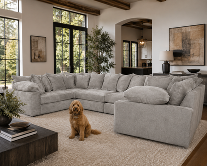 Maison Large U Shape Sofa With Piping Pillow Back