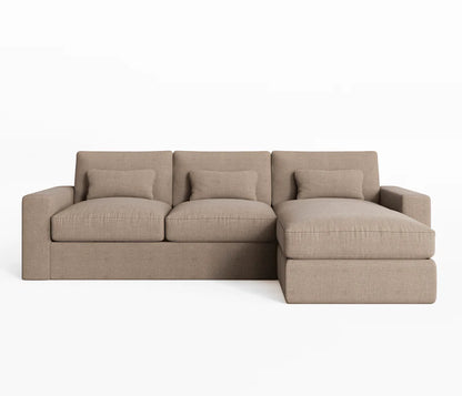 Regent Mink Velvet Medium Right Hand Facing Chaise End Sofa