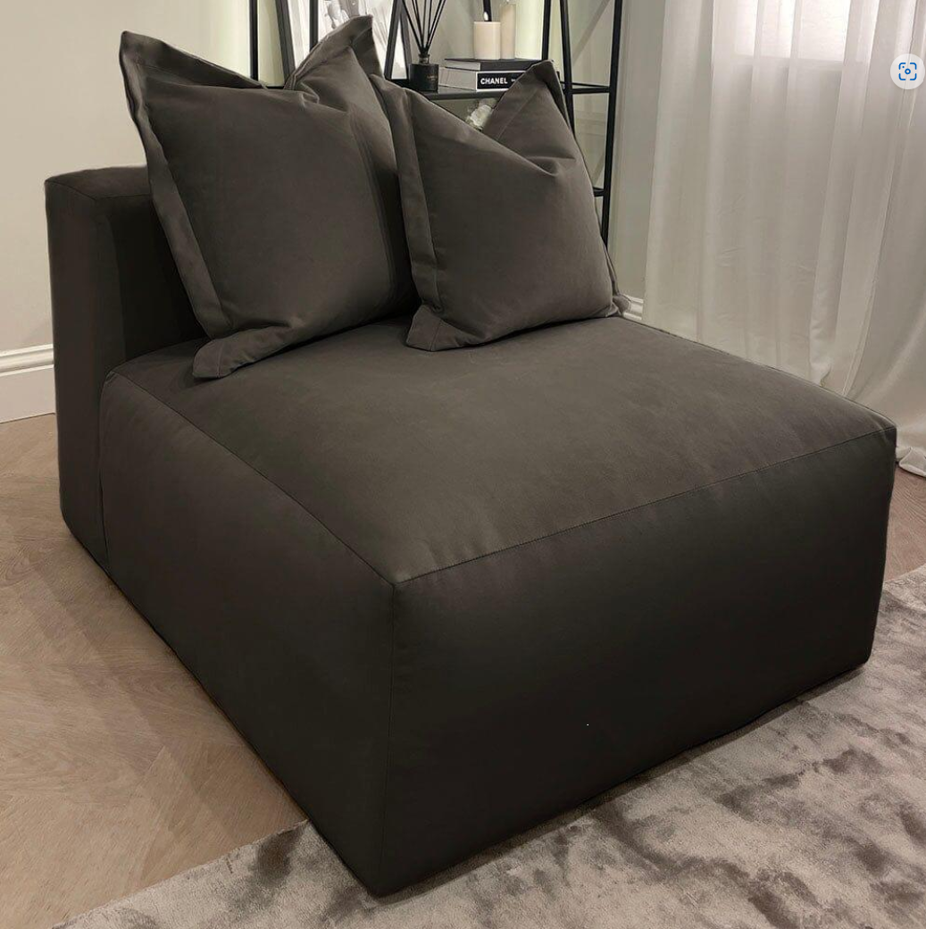 Astoria Black Elegance Pillow Back Corner Sofa (LH Facing Large Sofa)