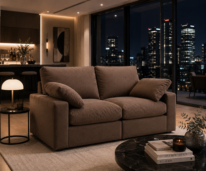 Savannah Feather 2 Seater - luxury velvet 2 seater sofa in chocolate by Vogue Vocus view 14