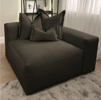 Astoria Black Elegance Pillow Back Corner Sofa (LH Facing Large Sofa)