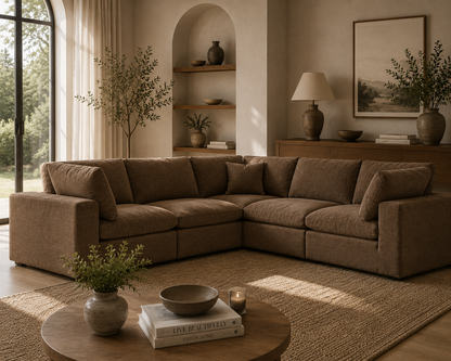 Sola Modular Corner Sofa With Feather Cushions - luxury velvet corner sofa by Vogue Vocus view 9
