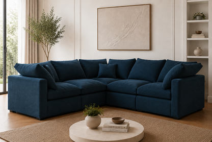 Madrid Modular Slim Medium Corner Feather Sofa - luxury velvet corner sofa by Vogue Vocus view 4