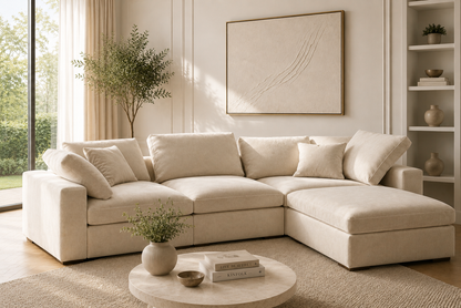 Madrid Complete Modular Set with Footstool Feather Sofa - luxury velvet corner sofa by Vogue Vocus view 4