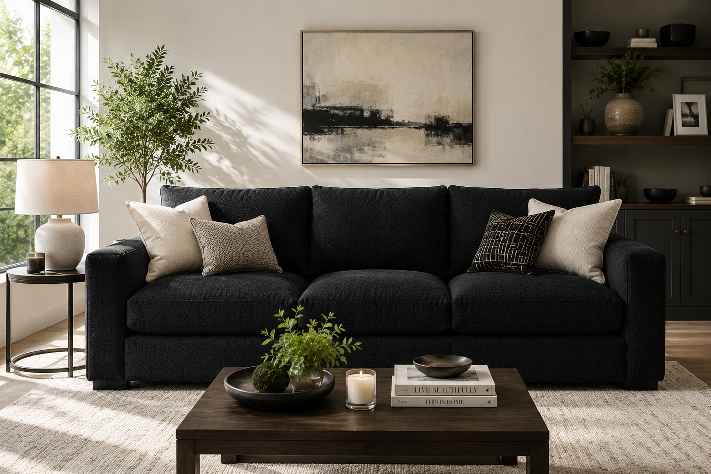 Sola Modular 3-Piece Sofa With Feather Cushions - luxury velvet modular sofa by Vogue Vocus view 4