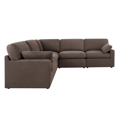 Savannah Feather left Hand Corner Sofa - Chocolate