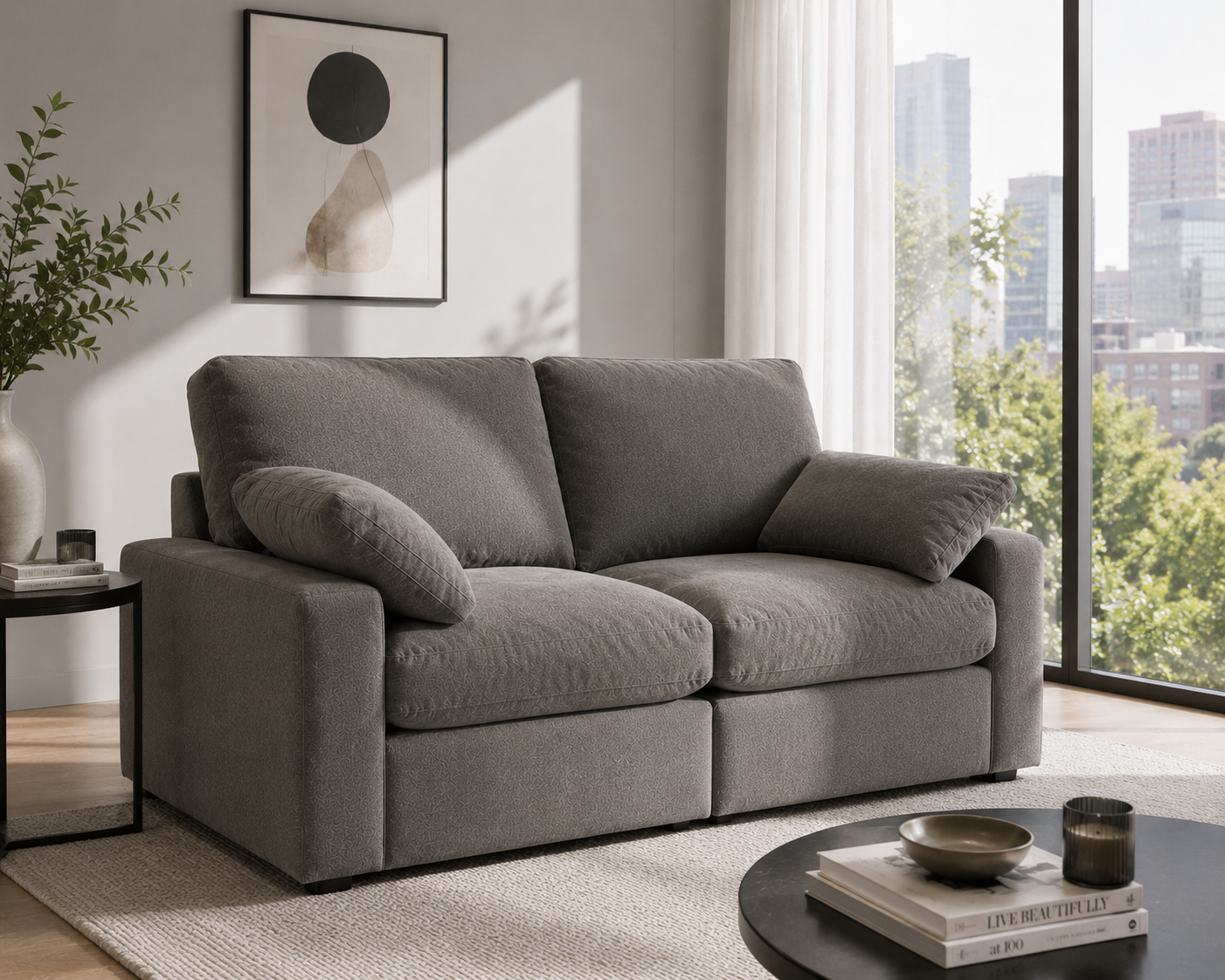 Savannah Feather 2 Seater - luxury velvet 2 seater sofa in chocolate by Vogue Vocus view 4