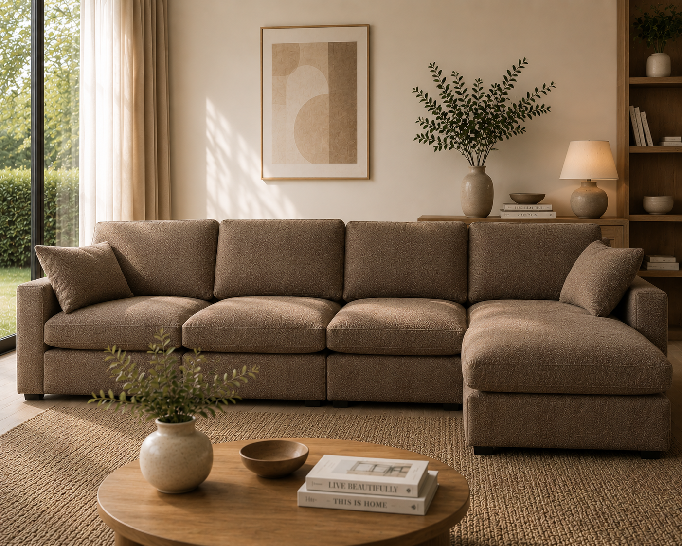 Sola Modular 4 Piece Chaise Corner Sofa With Feather Cushions - luxury velvet corner sofa by Vogue Vocus view 4