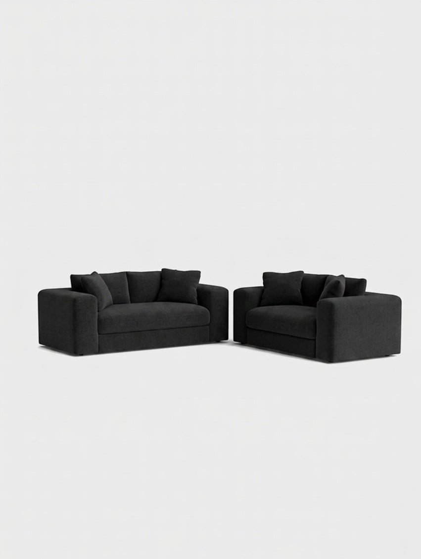 Oro 3&2 Seater Sofa-Cream - luxury velvet 2 seater sofa in cream by Vogue Vocus view 6