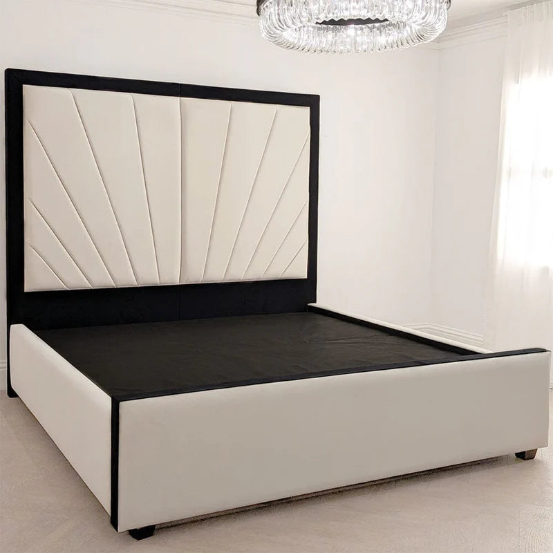 Madrid Cream & Black Sunburst Bed
