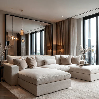 Regent  Velvet Large U shape Sofa