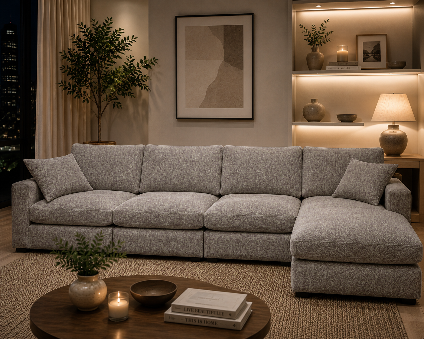 Sola Modular 4 Piece Chaise Corner Sofa With Feather Cushions - luxury velvet corner sofa by Vogue Vocus view 5