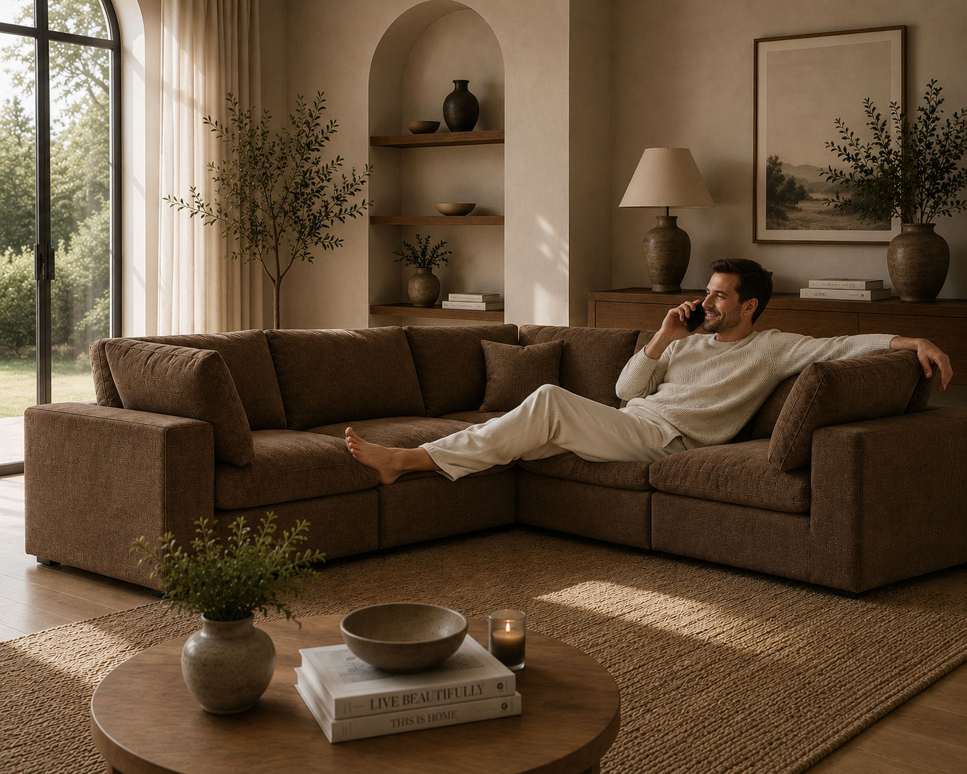 Sola Modular Corner Sofa With Feather Cushions - luxury velvet corner sofa by Vogue Vocus view 8