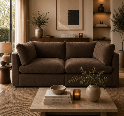 Arlo Feather 2-Piece Sofa - luxury velvet modular sofa in ivory by Vogue Vocus view 4