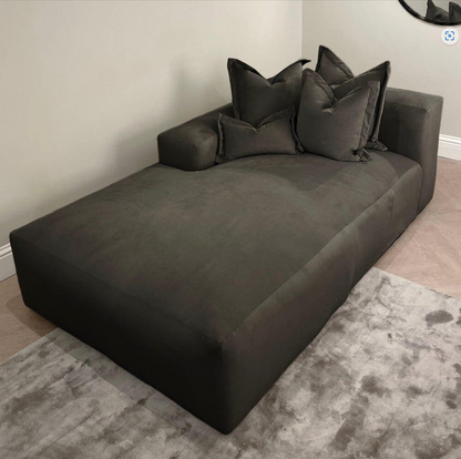 Astoria Black Elegance Pillow Back Corner Sofa (LH Facing Large Sofa)