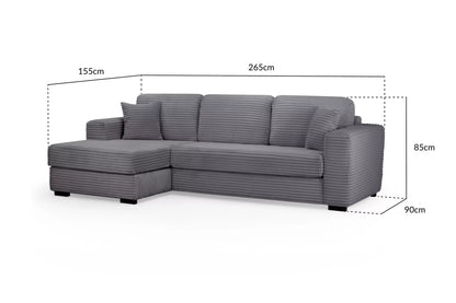 Grey Bliss Left Hand Corner Sofa