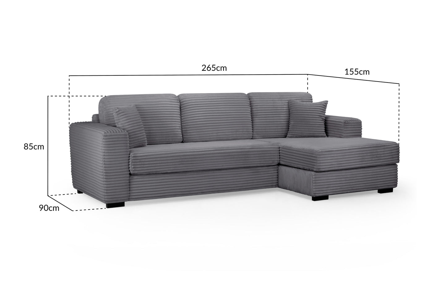 Grey Bliss Right Hand Corner Sofa