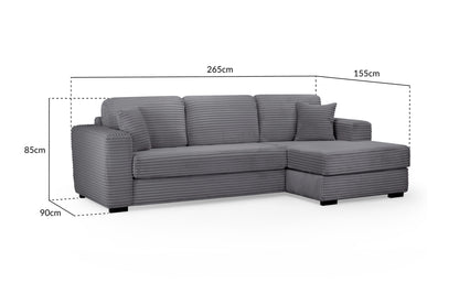 Grey Bliss Right Hand Corner Sofa