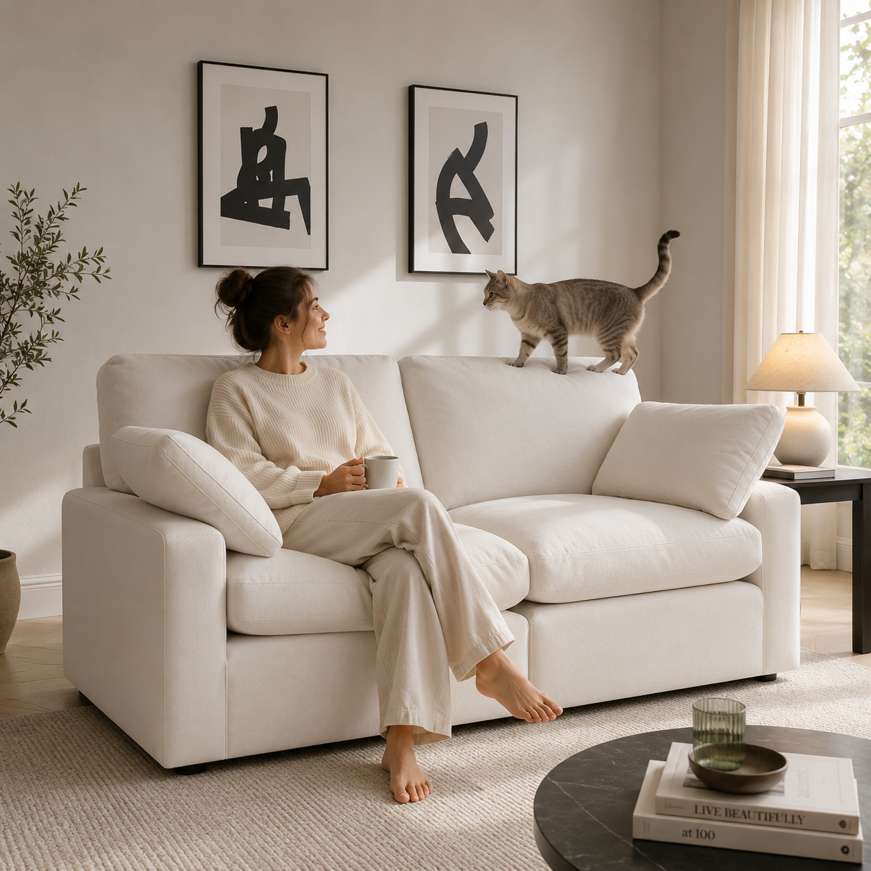 Savannah Feather 2 Seater - luxury velvet 2 seater sofa in chocolate by Vogue Vocus view 13
