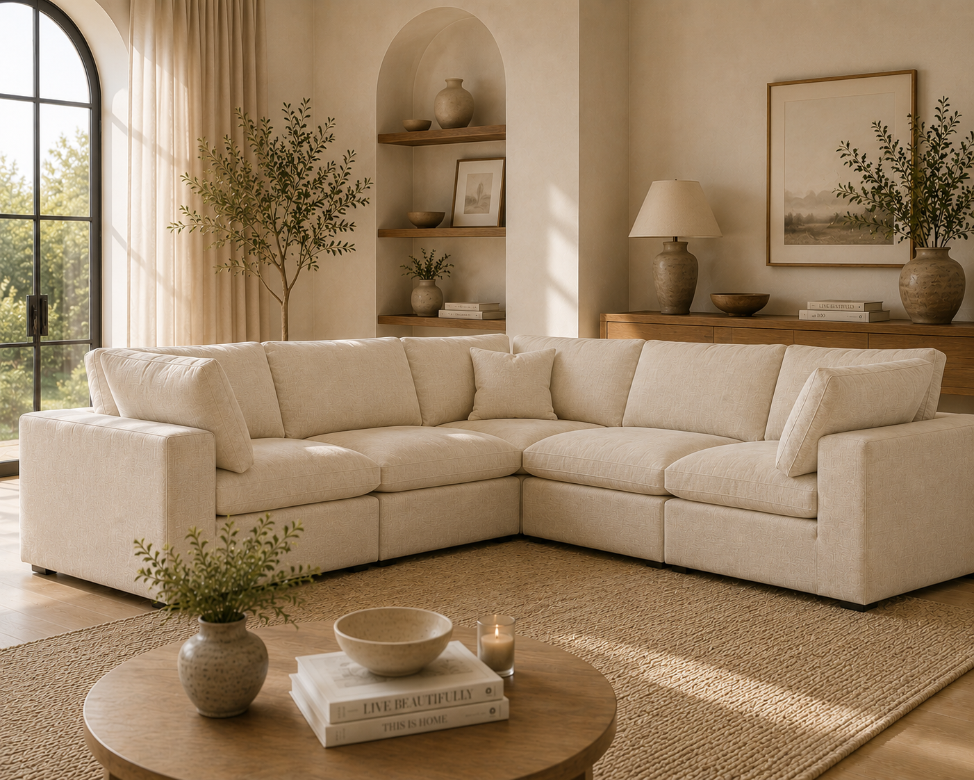 Sola Modular Corner Sofa With Feather Cushions - luxury velvet corner sofa by Vogue Vocus view 10