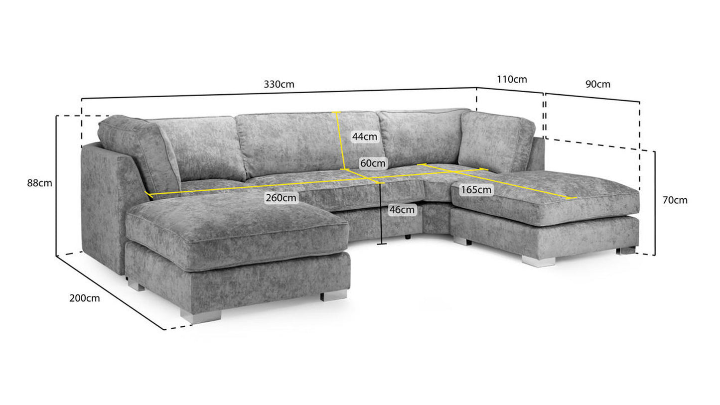 Imperial Platinum U Shape Corner Fullback Sofa