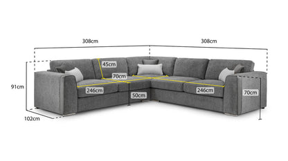 Grand Mocha Corner Sofa
