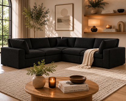 Sola Modular Corner Sofa With Feather Cushions - luxury velvet corner sofa by Vogue Vocus view 11