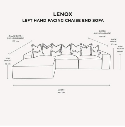 Astoria Black Elegance Pillow Back Corner Sofa (LH Facing Large Sofa)