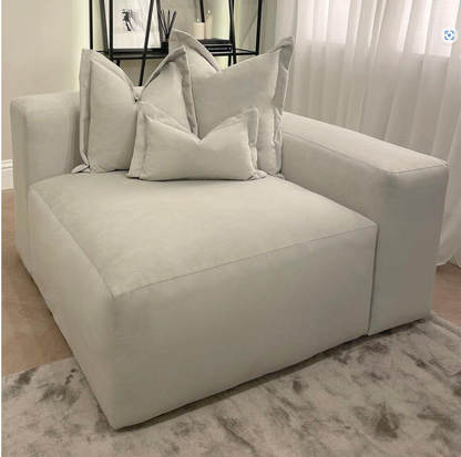 Astoria Silver Elegance Pillow Back Corner Sofa (RH Faceing Large Sofa)