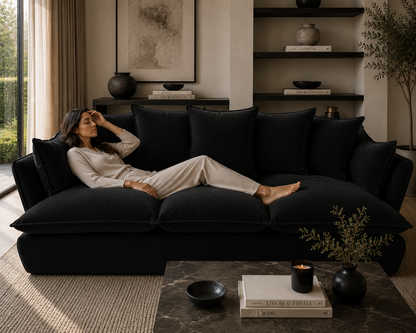 Marino 4 Seater Feather Sofa - luxury velvet sofa by Vogue Vocus view 4