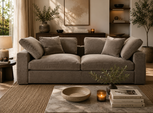 Madrid Slim Feather 2 Seat Sofa - luxury chenille corner sofa by Vogue Vocus