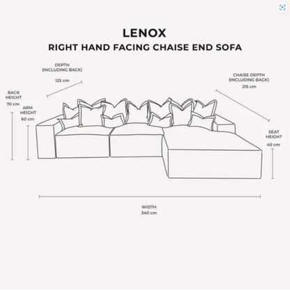 Astoria Silver Elegance Pillow Back Corner Sofa (RH Faceing Large Sofa)