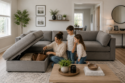 Belva 3 Seater Modular Sofa with Storage Ottoman