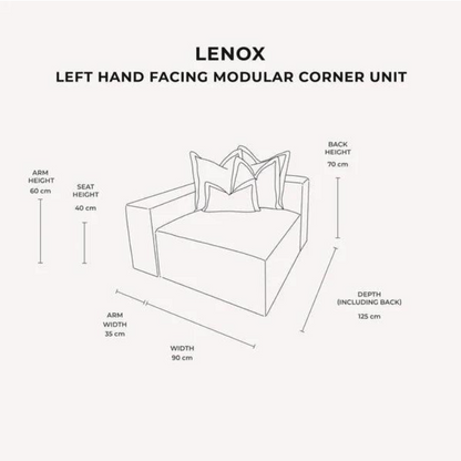 Astoria Black Elegance Pillow Back Corner Sofa (LH Facing Large Sofa)