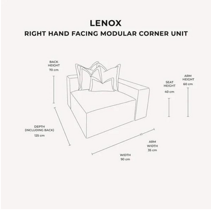 Astoria Black Elegance Pillow Back Corner Sofa (LH Facing Large Sofa)