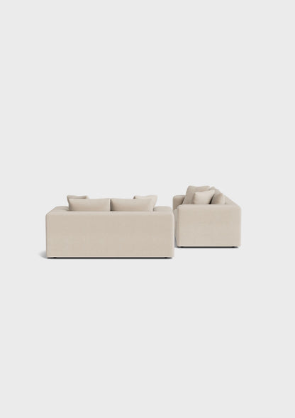 Oro 3&2 Seater Sofa-Cream - luxury velvet 2 seater sofa in cream by Vogue Vocus view 4
