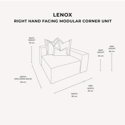 Astoria Silver Elegance Pillow Back Corner Sofa (RH Faceing Large Sofa)