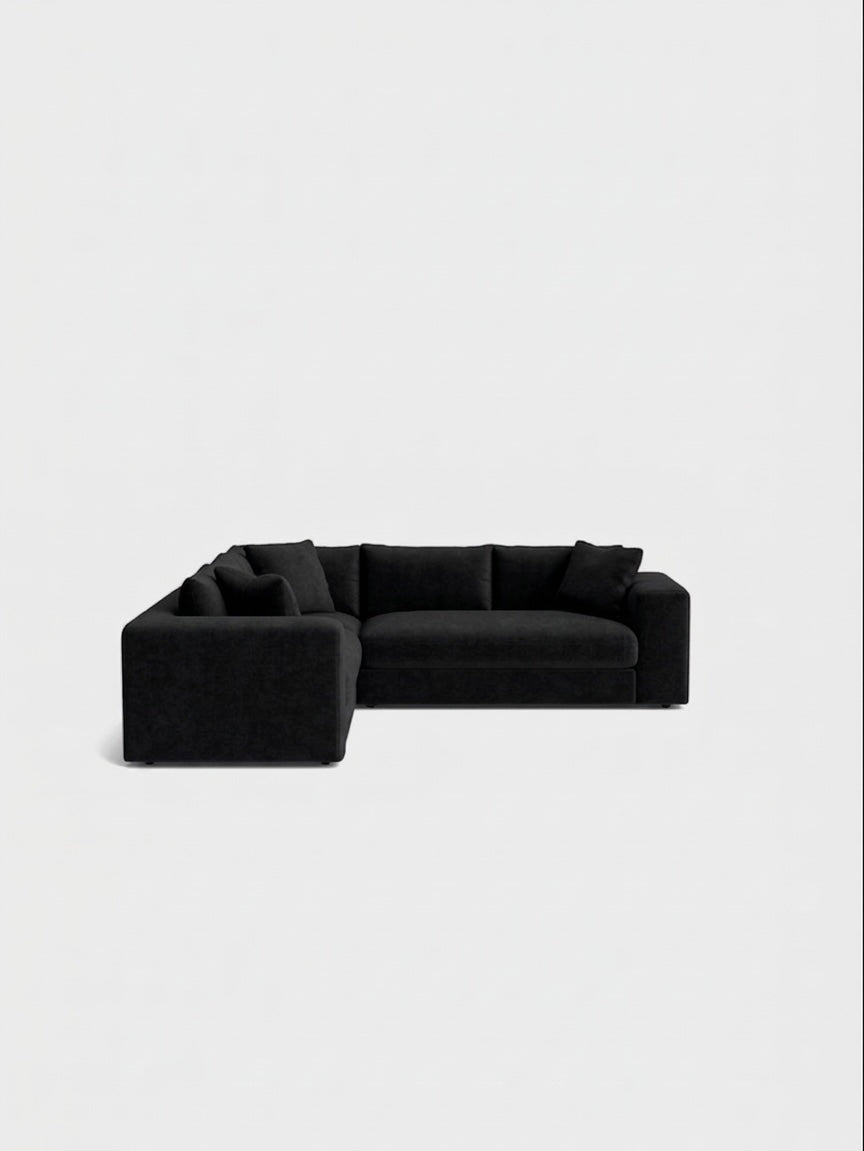 Oro Double Corner Sofa- Cream - luxury velvet corner sofa in cream by Vogue Vocus view 7