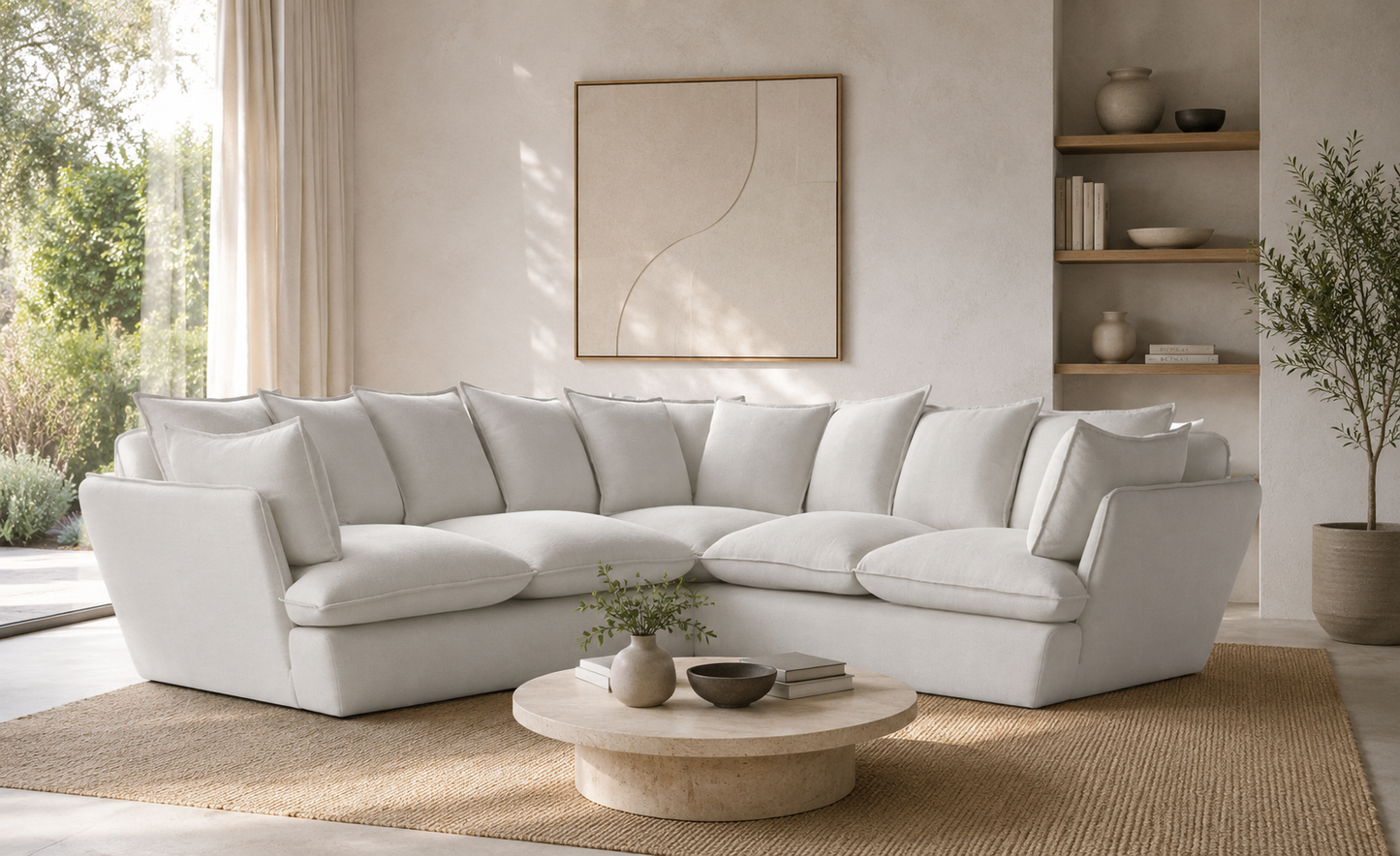 Marino Medium Corner Feather Sofa - luxury velvet corner sofa by Vogue Vocus