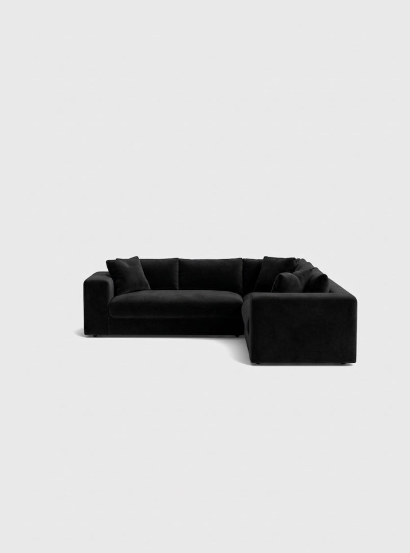 Oro Double Corner Sofa- Cream - luxury velvet corner sofa in cream by Vogue Vocus view 8