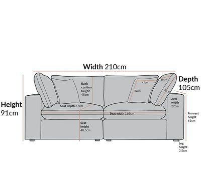 Sola Modular 2-Piece Sofa With Feather Cushions