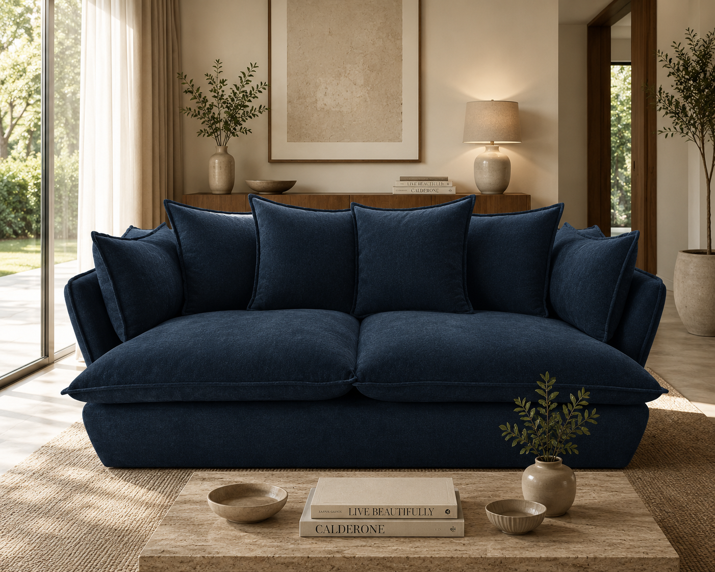 Marino 3 Seater Feather  Sofa - luxury velvet modular sofa by Vogue Vocus view 5
