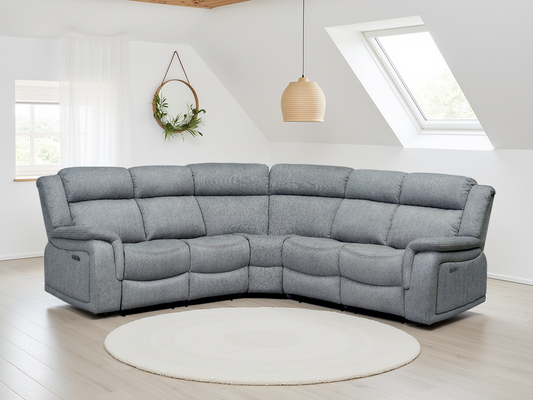 Oslo Large Corner Recliner Sofa in Grey
