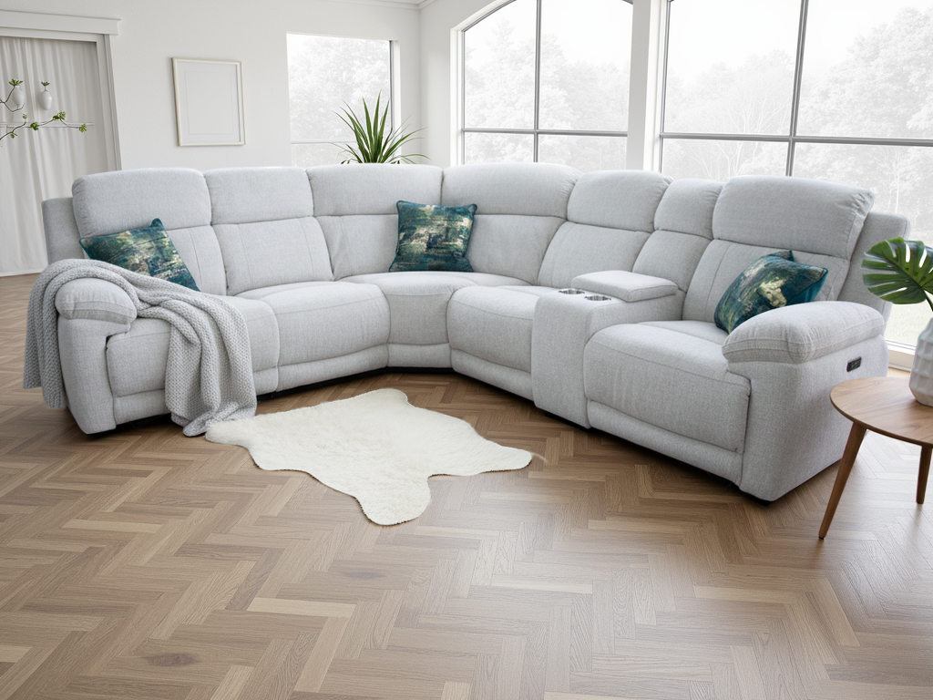 Monaco Large Corner Recliner Sofa in Beige